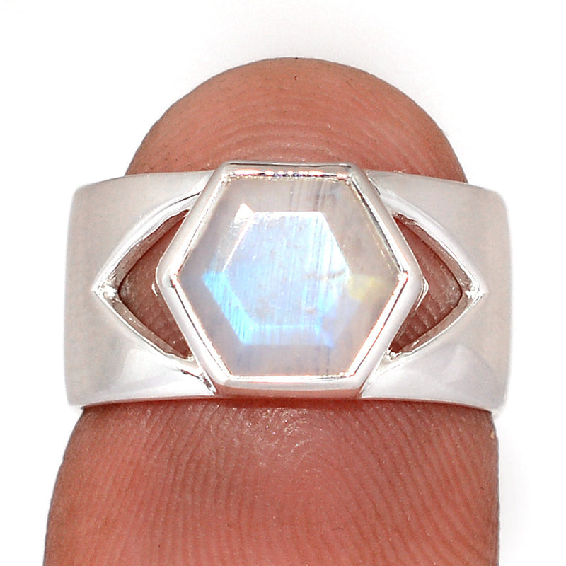 Moonstone Faceted Ring - MNFR17