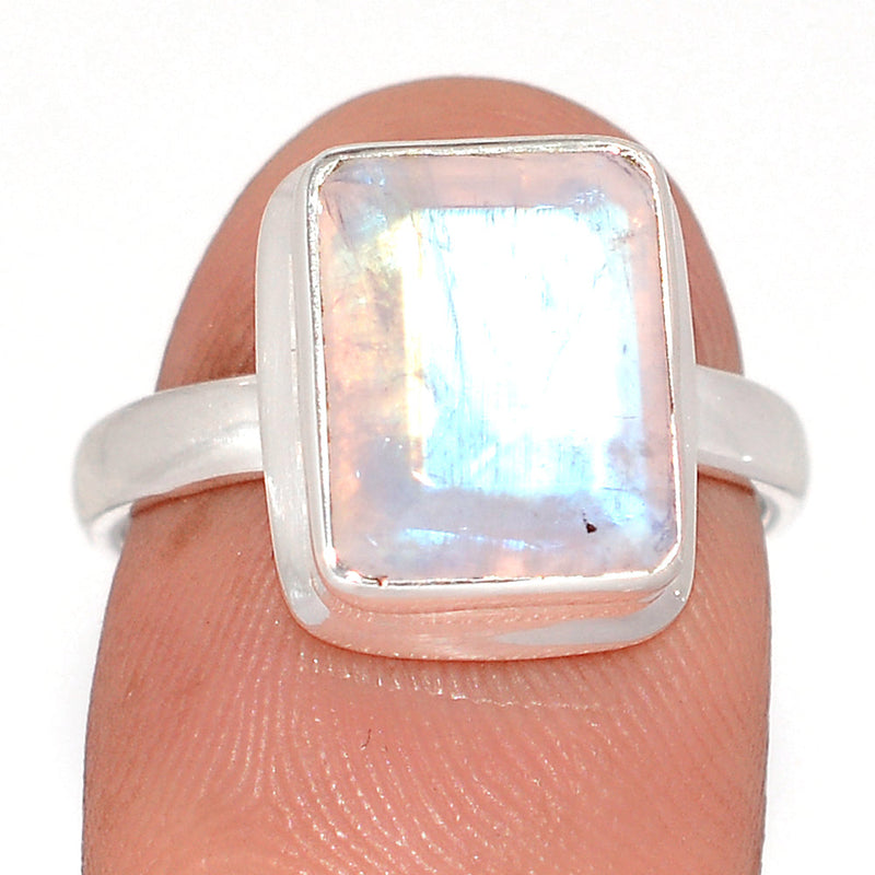 Rainbow Moonstone Faceted Ring - MNFR1804