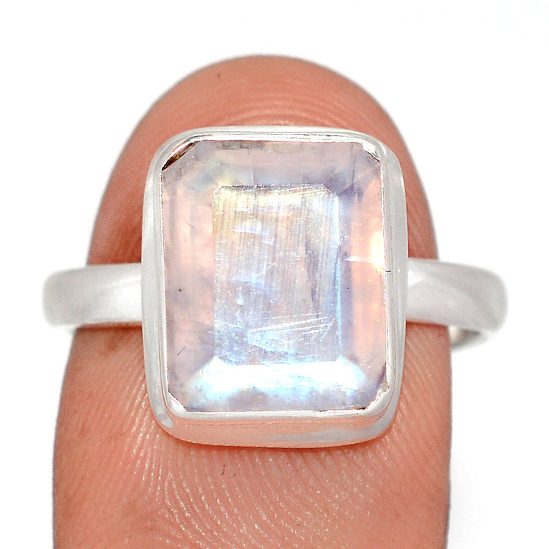 Rainbow Moonstone Faceted Ring - MNFR1811