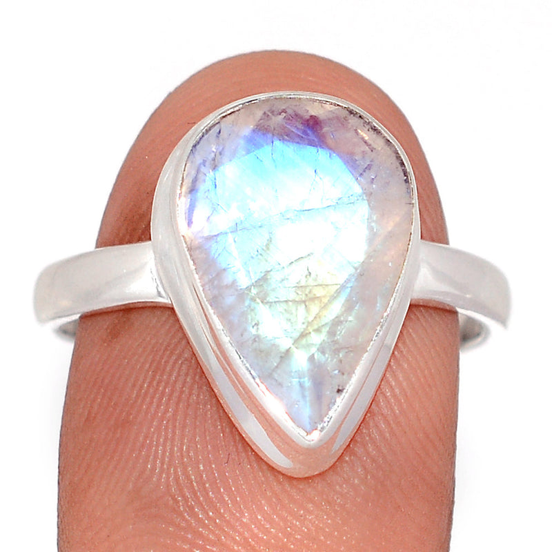 Rainbow Moonstone Faceted Ring - MNFR1812