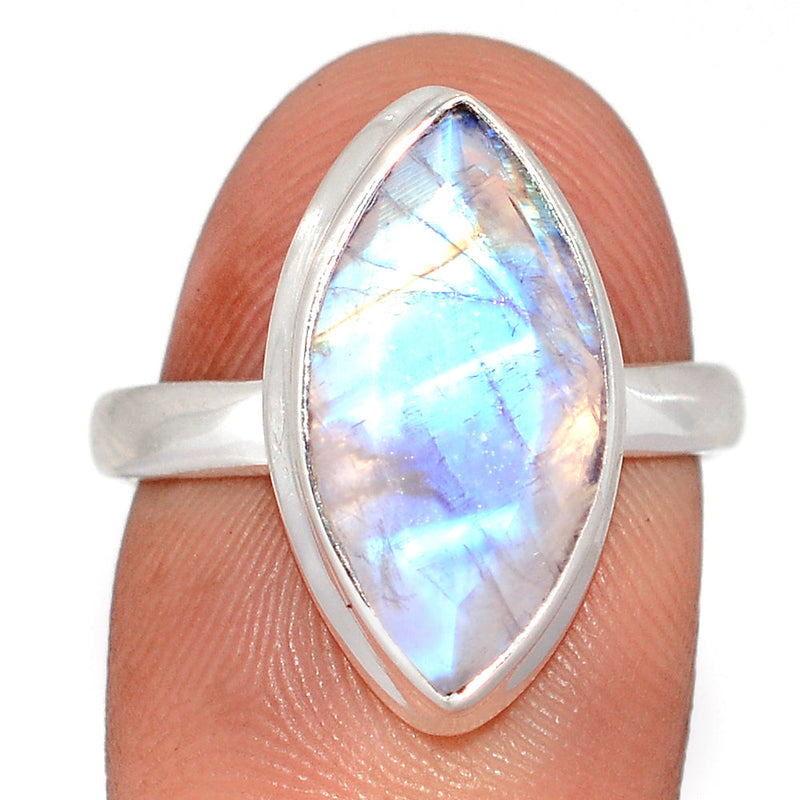 Rainbow Moonstone Faceted Ring - MNFR1816