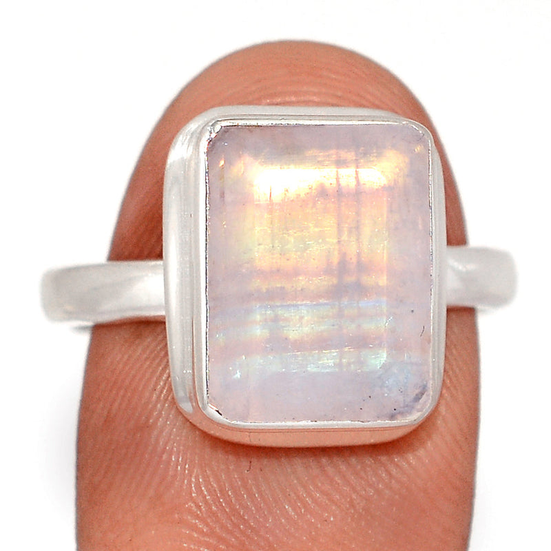 Rainbow Moonstone Faceted Ring - MNFR1818