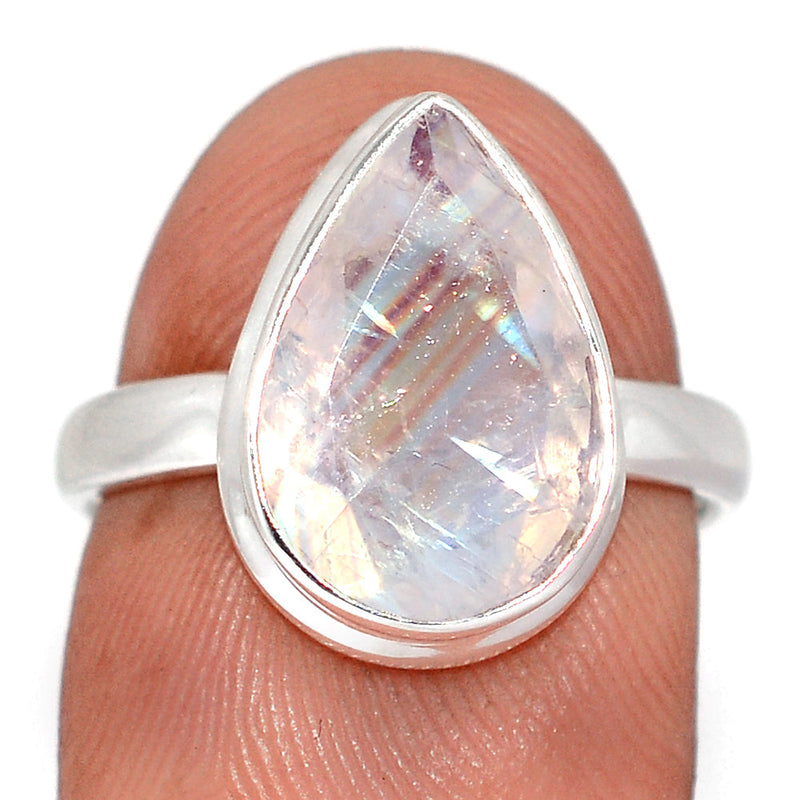 Rainbow Moonstone Faceted Ring - MNFR1822