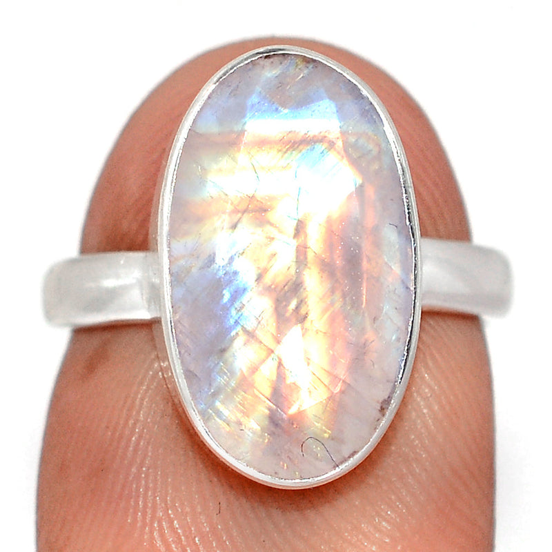 Rainbow Moonstone Faceted Ring - MNFR1823