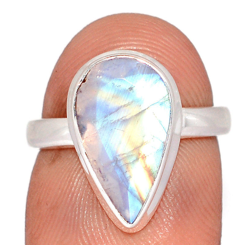 Rainbow Moonstone Faceted Ring - MNFR1824