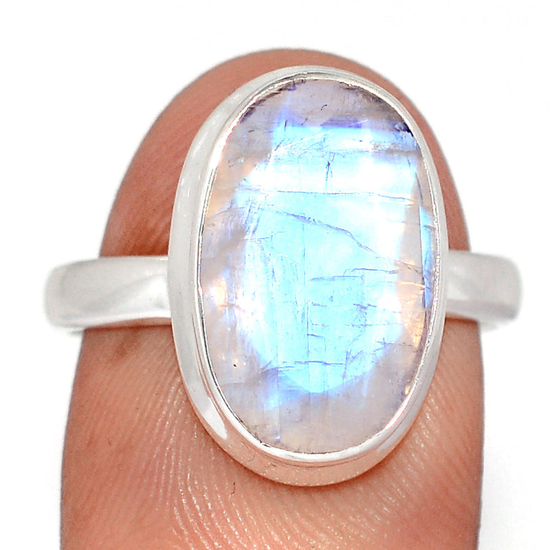 Rainbow Moonstone Faceted Ring - MNFR1825