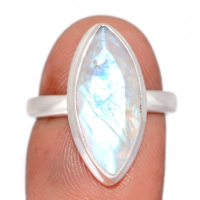 Rainbow Moonstone Faceted Ring - MNFR1826