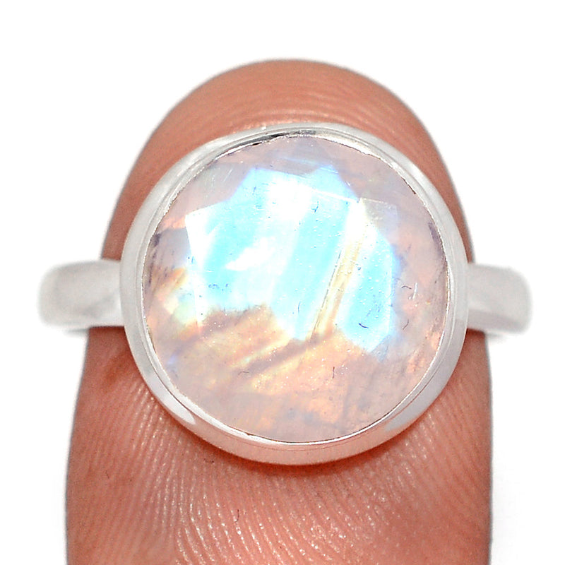 Rainbow Moonstone Faceted Ring - MNFR1828