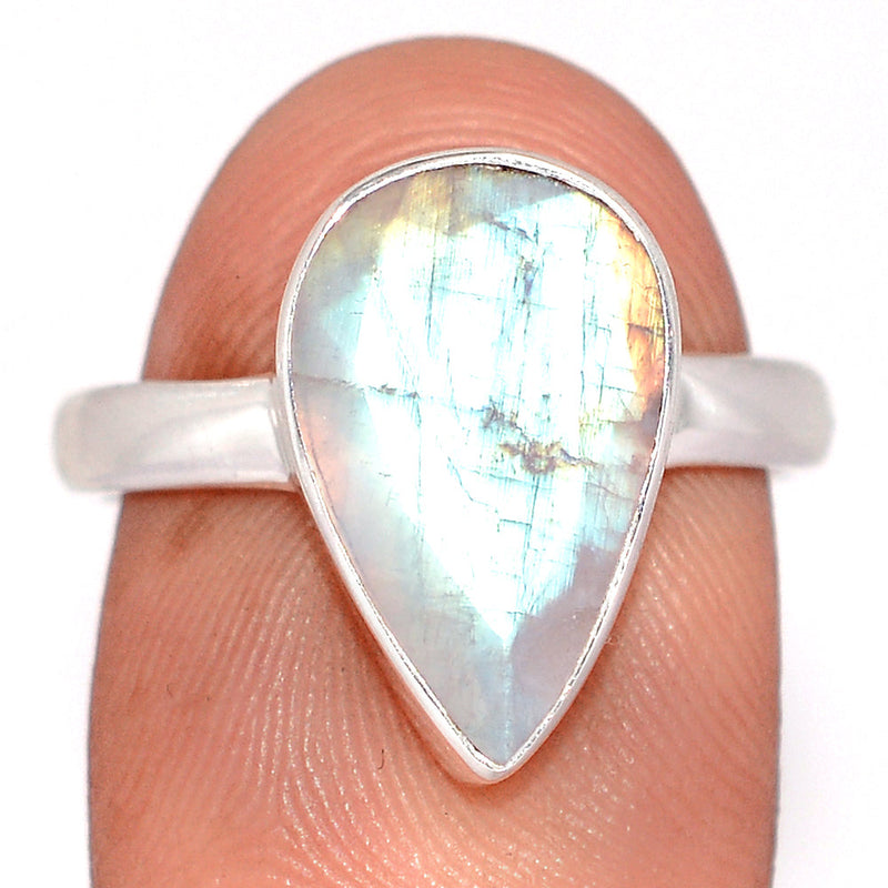 Rainbow Moonstone Faceted Ring - MNFR1831