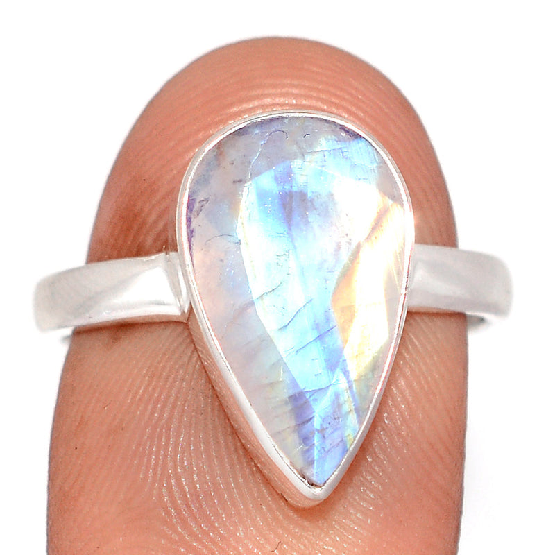 Rainbow Moonstone Faceted Ring - MNFR1833