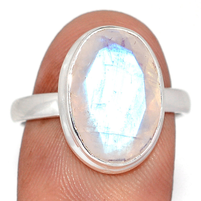 Rainbow Moonstone Faceted Ring - MNFR1834