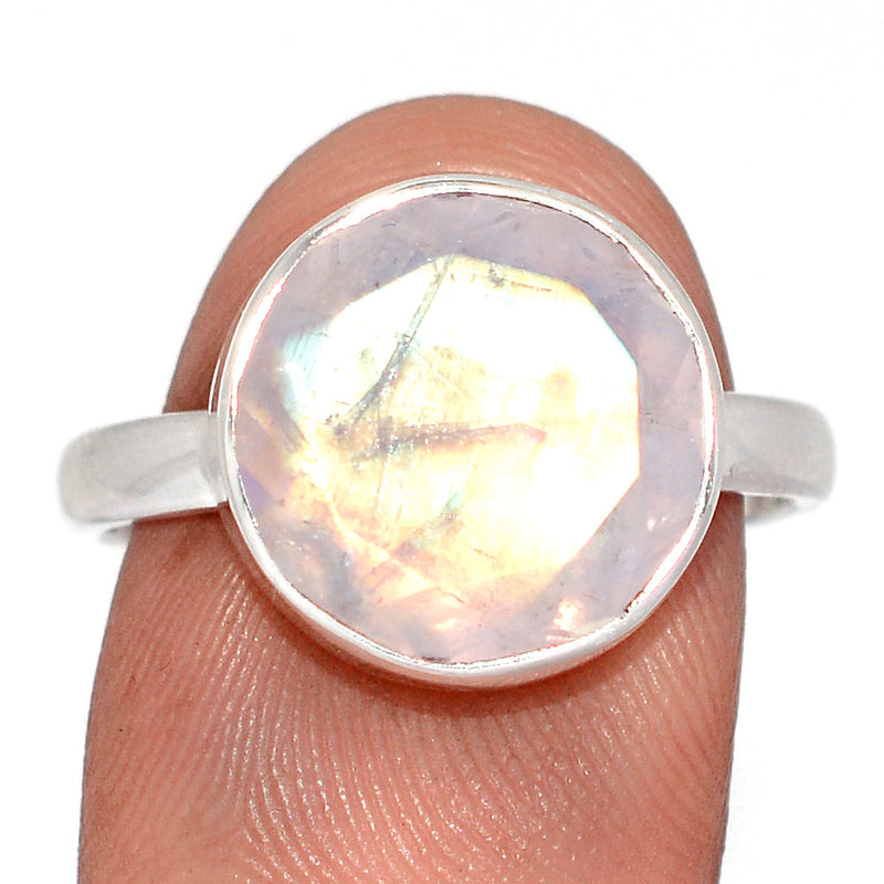 Rainbow Moonstone Faceted Ring - MNFR1835