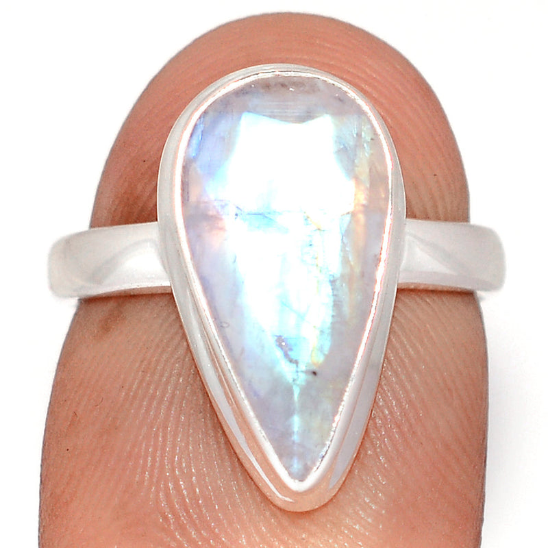 Rainbow Moonstone Faceted Ring - MNFR1836