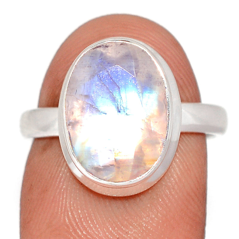 Rainbow Moonstone Faceted Ring - MNFR1837