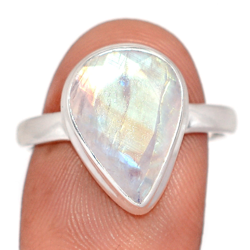 Rainbow Moonstone Faceted Ring - MNFR1838