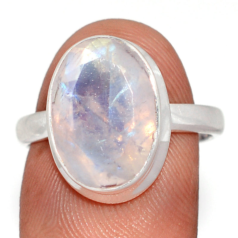 Rainbow Moonstone Faceted Ring - MNFR1840