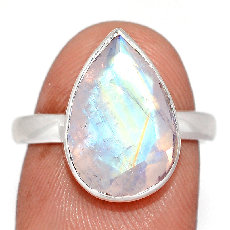 Rainbow Moonstone Faceted Ring - MNFR1841