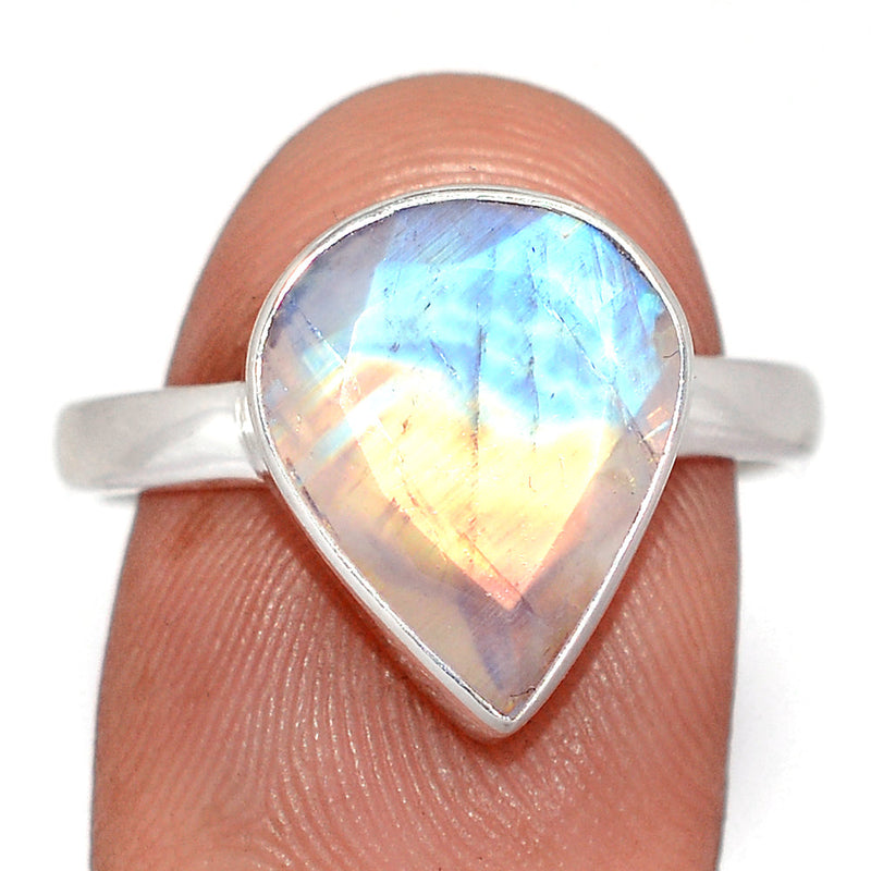 Rainbow Moonstone Faceted Ring - MNFR1843