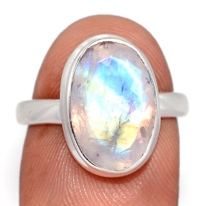 Rainbow Moonstone Faceted Ring - MNFR1844