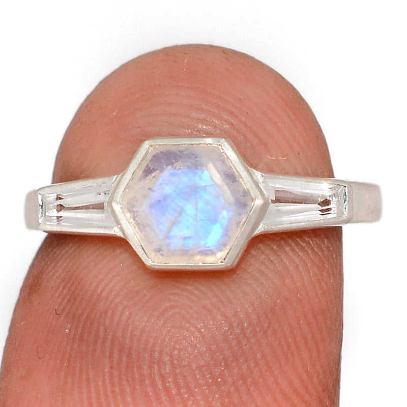 Moonstone Faceted Ring - MNFR2