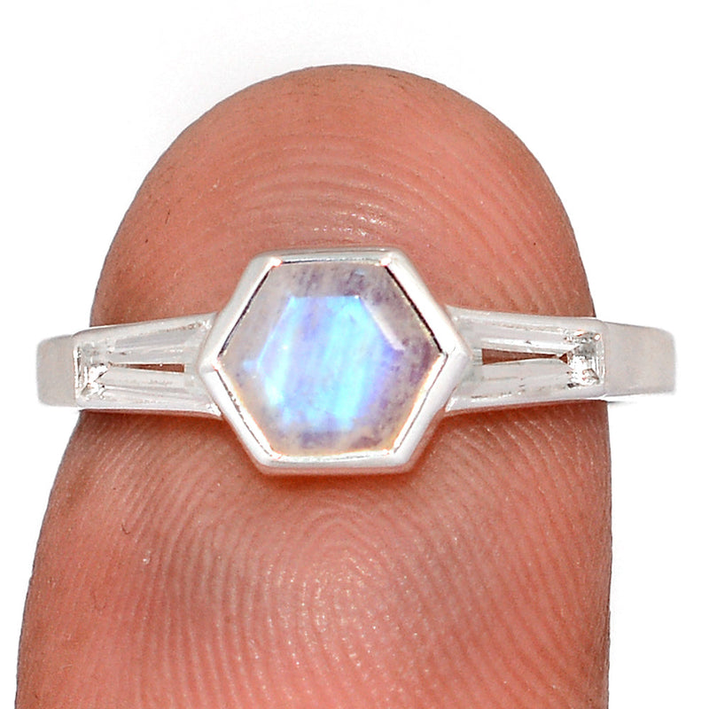 Moonstone Faceted Ring - MNFR5