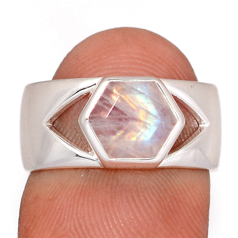 Moonstone Faceted Ring - MNFR6
