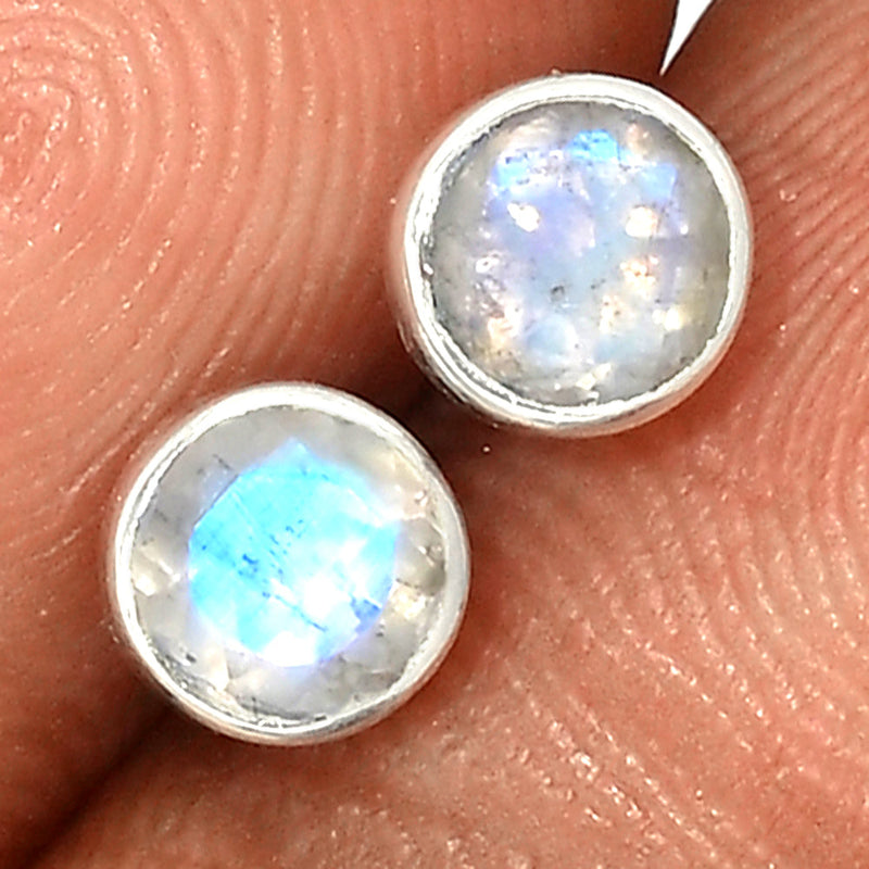 Moonstone Faceted Studs - MNFS199