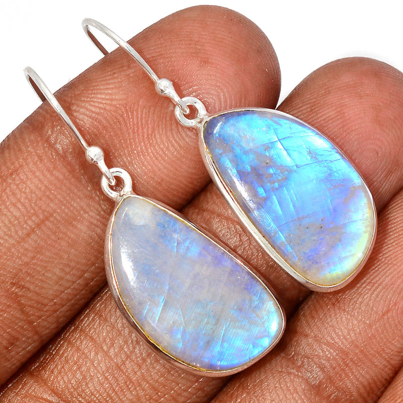 1.6" Rainbow Moonstone Earrings - MONE3586