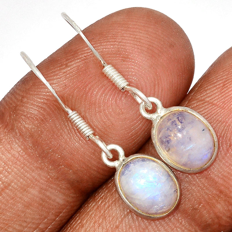 1.2" Rainbow Moonstone Earrings - MONE3589