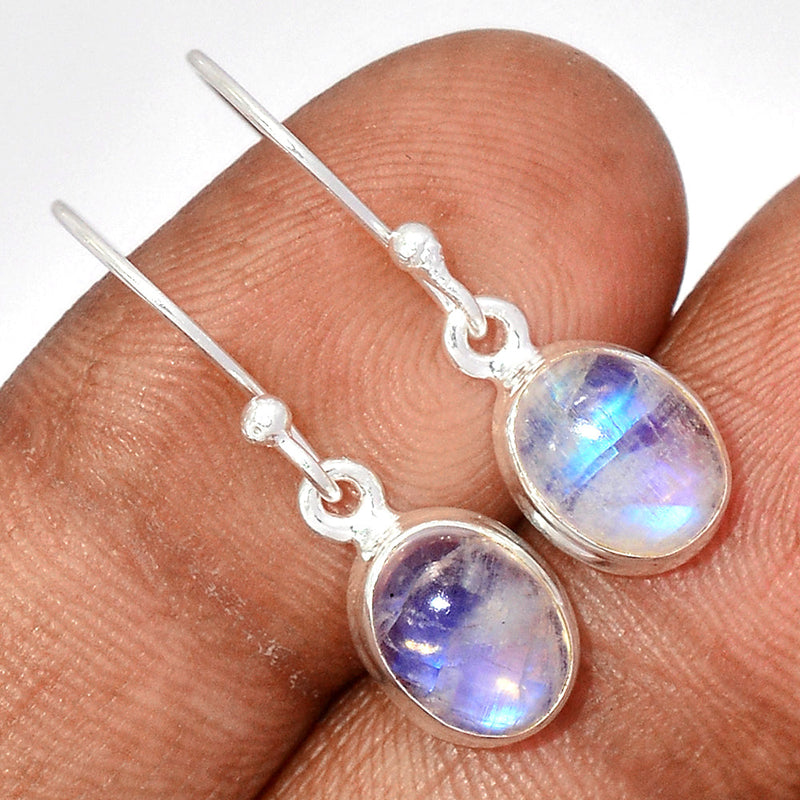 1.1" Rainbow Moonstone Earrings - MONE3621