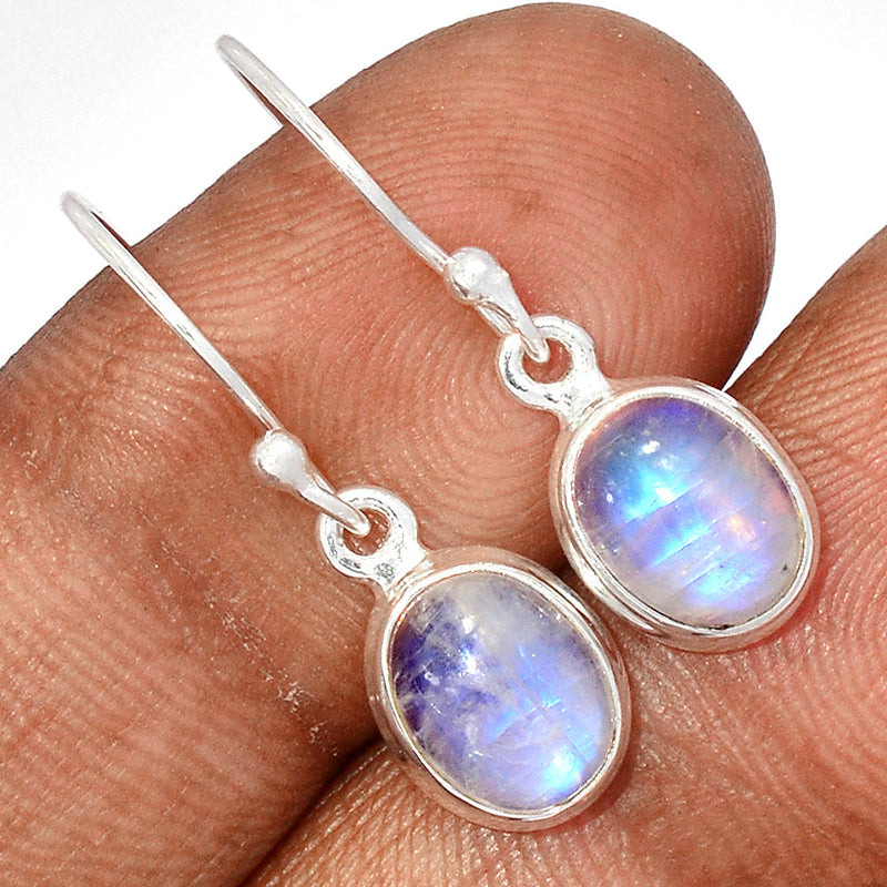 1.1" Rainbow Moonstone Earrings - MONE3623