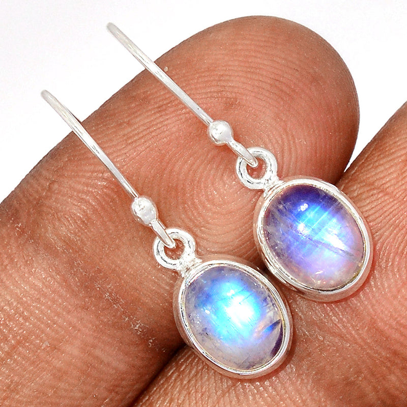 1.1" Rainbow Moonstone Earrings - MONE3634