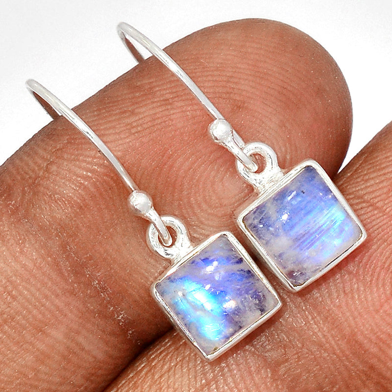 1" Rainbow Moonstone Earrings - MONE3635