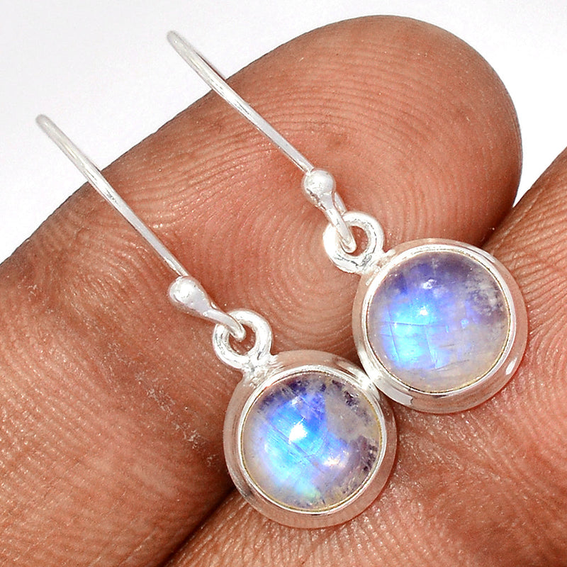 1.1" Rainbow Moonstone Earrings - MONE3641