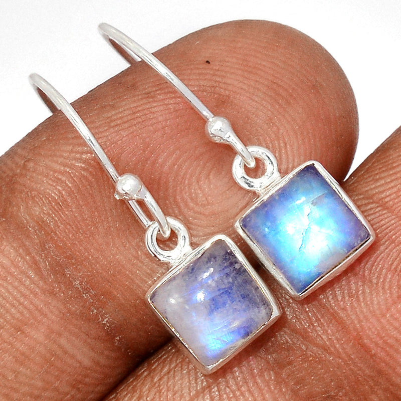 1" Rainbow Moonstone Earrings - MONE3642