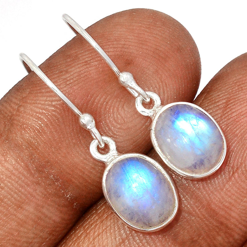 1.1" Rainbow Moonstone Earrings - MONE3662