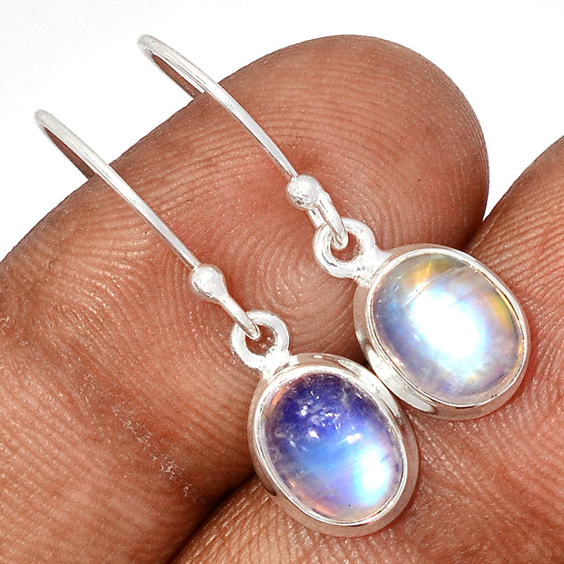 1.1" Rainbow Moonstone Earrings - MONE3664