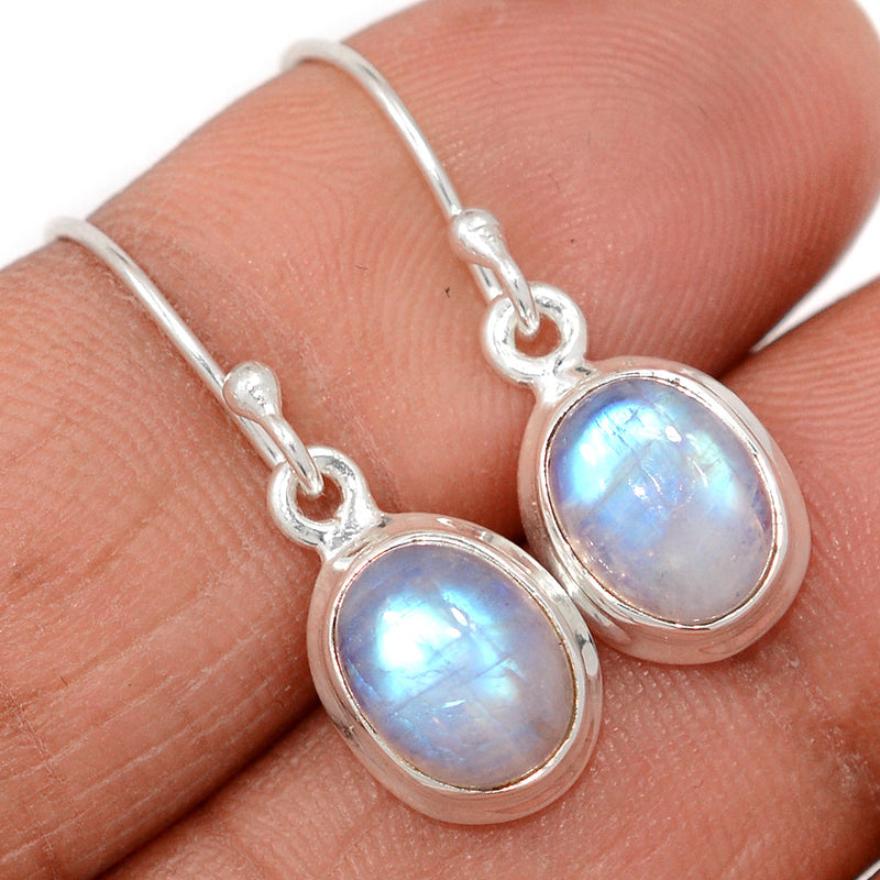 1.1" Rainbow Moonstone Earrings - MONE3685