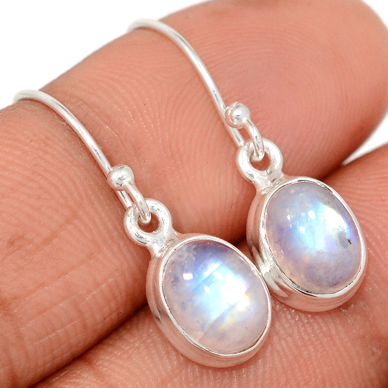 1.1" Rainbow Moonstone Earrings - MONE3692