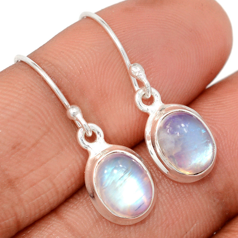 1.1" Rainbow Moonstone Earrings - MONE3695