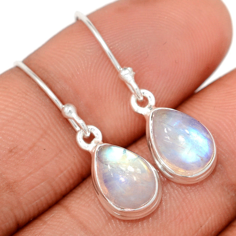 1.1" Rainbow Moonstone Earrings - MONE3698