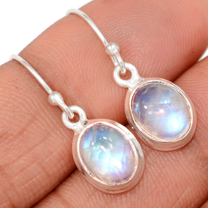 1.1" Rainbow Moonstone Earrings - MONE3704