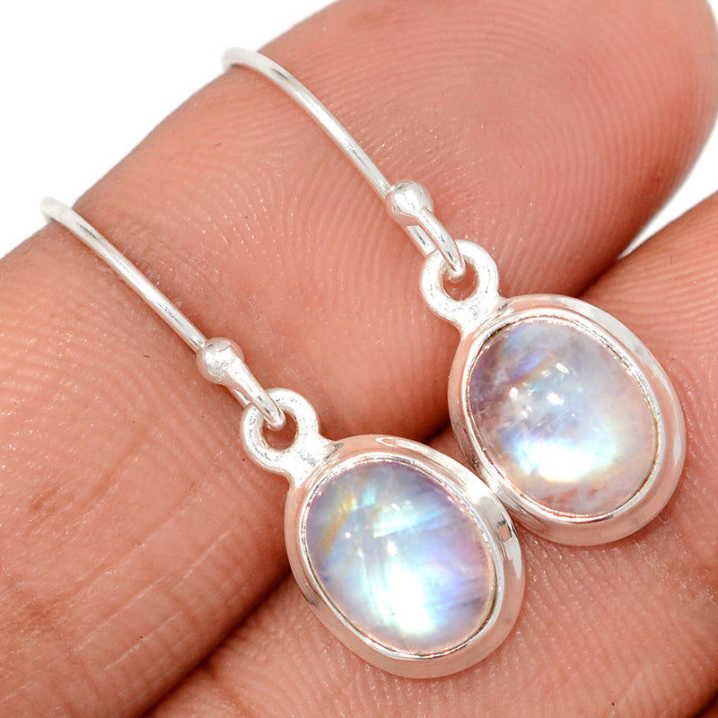 1.1" Rainbow Moonstone Earrings - MONE3705