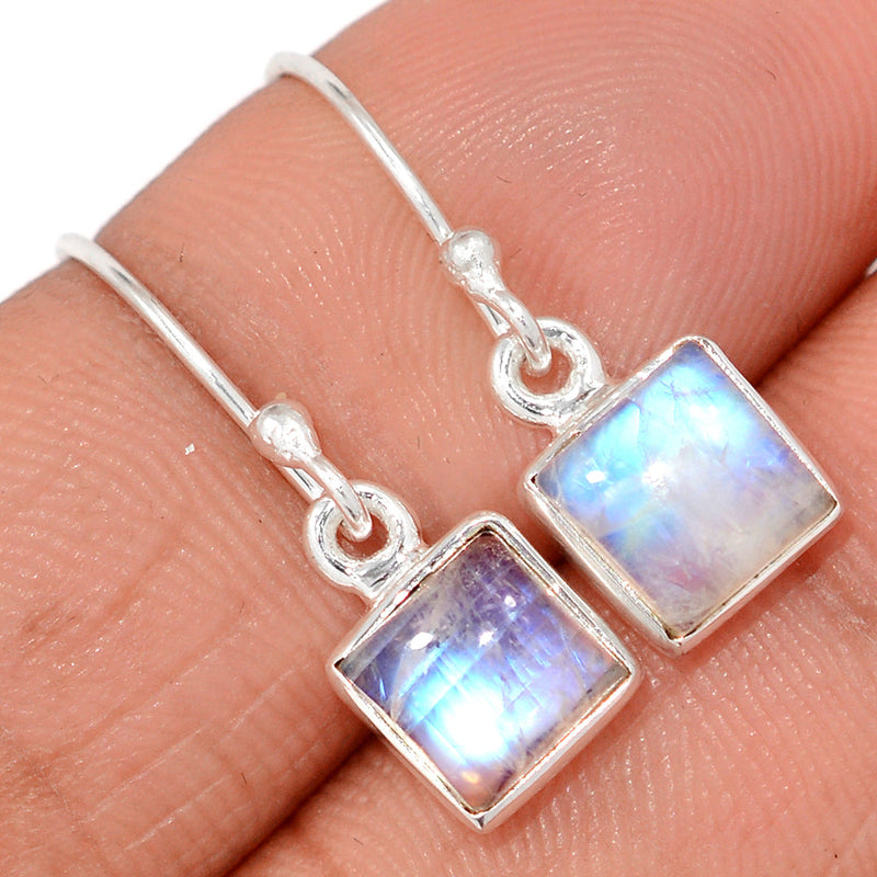 1" Rainbow Moonstone Earrings - MONE3710