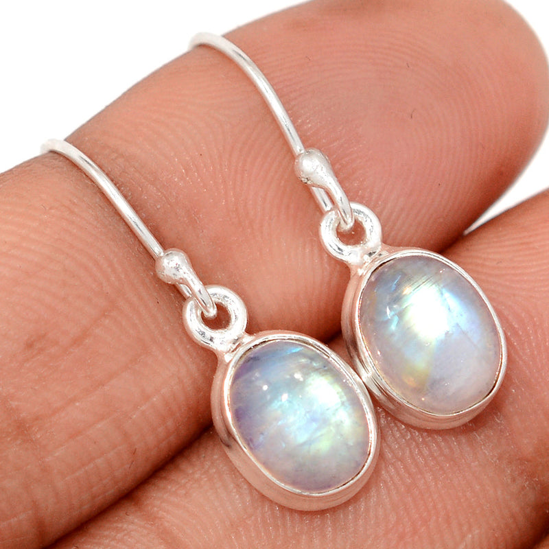 1.1" Rainbow Moonstone Earrings - MONE3712