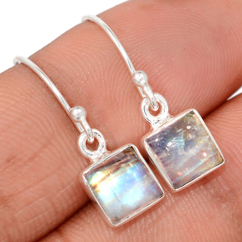 1" Rainbow Moonstone Earrings - MONE3718