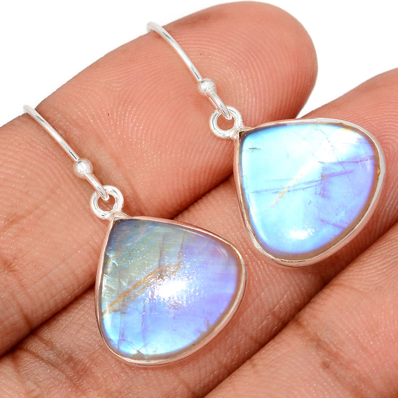 1.3" Rainbow Moonstone Earrings - MONE3725