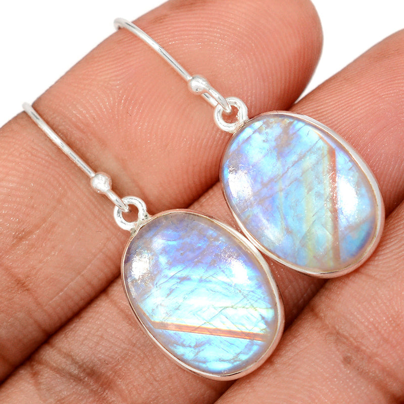1.5" Rainbow Moonstone Earrings - MONE3728