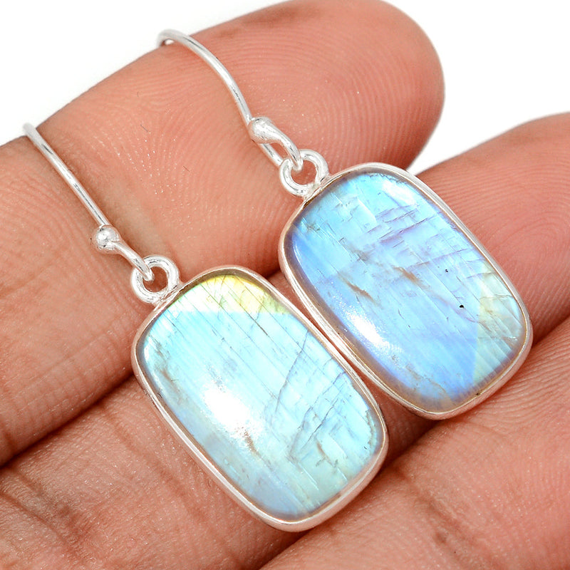 1.5" Rainbow Moonstone Earrings - MONE3730