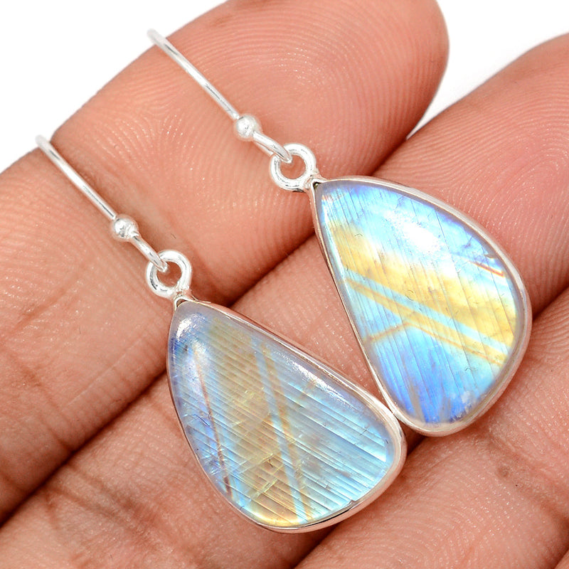1.5" Rainbow Moonstone Earrings - MONE3738